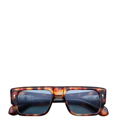 Jacques Marie Mage Tortoiseshell Devoto Rectangle Sunglasses