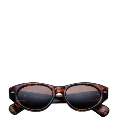 Jacques Marie Mage Tortoiseshell Krasner Oval Sunglasses In Brown