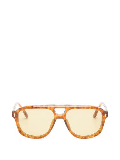 Jacques Marie Mage Tortoiseshell-effect Pilot Sunglasses In Brown