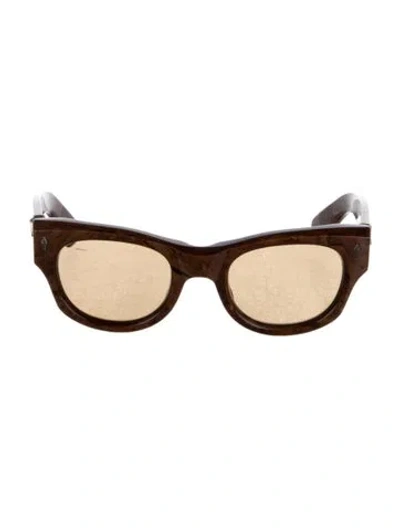 Pre-owned Jacques Marie Mage Truckee Wayfarer Sunglasses In Brown