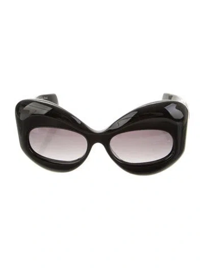 Pre-owned Jacques Marie Mage Twins Cat-eye Sunglasses In Black