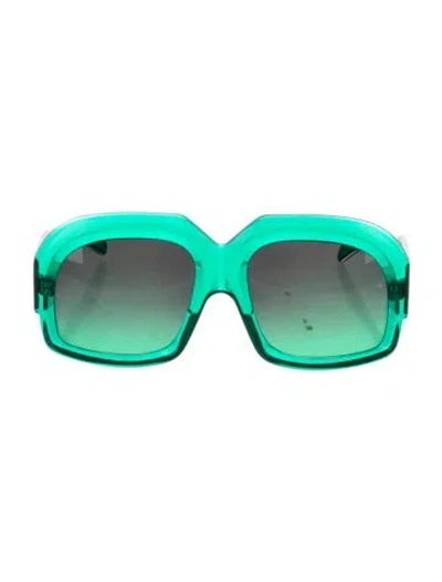 Pre-owned Jacques Marie Mage Vandella Square Sunglasses In Green