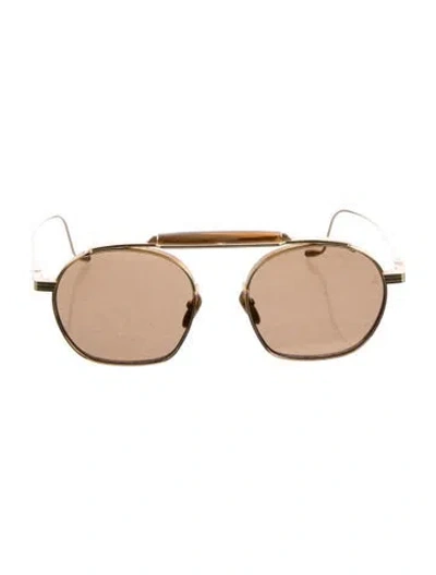 Pre-owned Jacques Marie Mage Victorio Round Sunglasses In Gold
