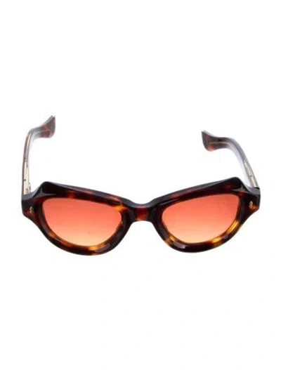 Pre-owned Jacques Marie Mage Viola Cat-eye Sunglasses In Brown