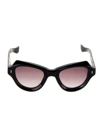 Pre-owned Jacques Marie Mage Viola Oversize Sunglasses In Black