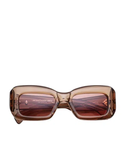 Jacques Marie Mage Vito Rectangle Sunglasses In Beige