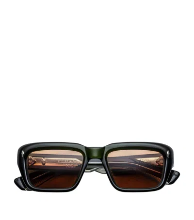 Jacques Marie Mage Walker Rectangle Sunglasses In Beige