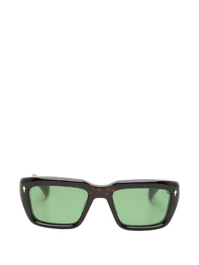 Jacques Marie Mage Walker Rectangle-frame Sunglasses In Brown