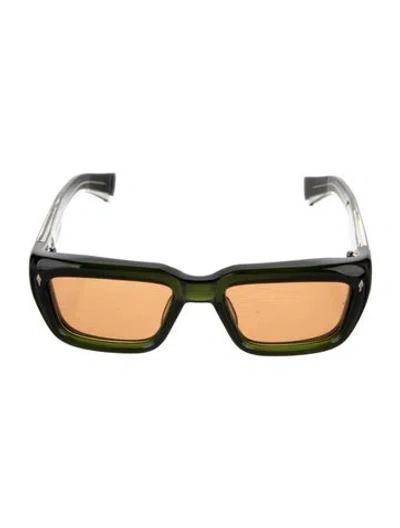 Pre-owned Jacques Marie Mage Walker Square Sunglasses In Green