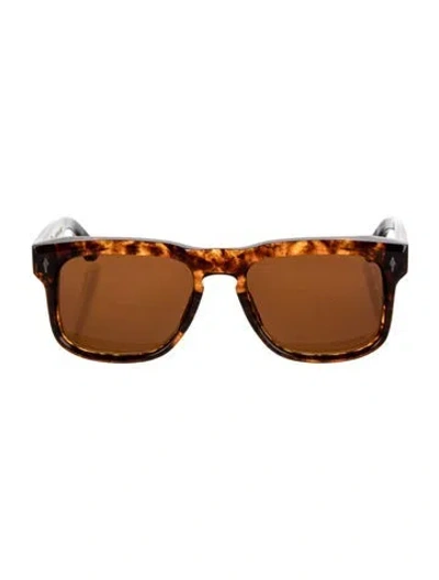 Pre-owned Jacques Marie Mage Wesley Wayfarer Sunglasses In Brown