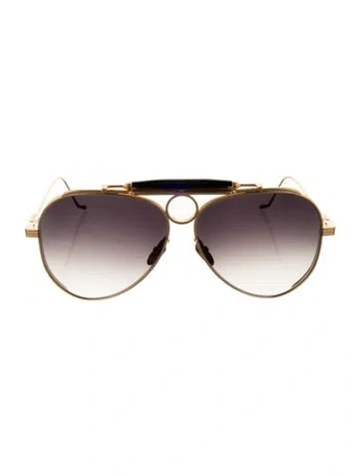 Pre-owned Jacques Marie Mage X Gonzo Duke Aviator Sunglasses In Black/gold