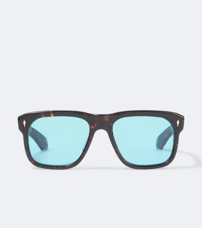 Jacques Marie Mage Yves Square Sunglasses In Brown