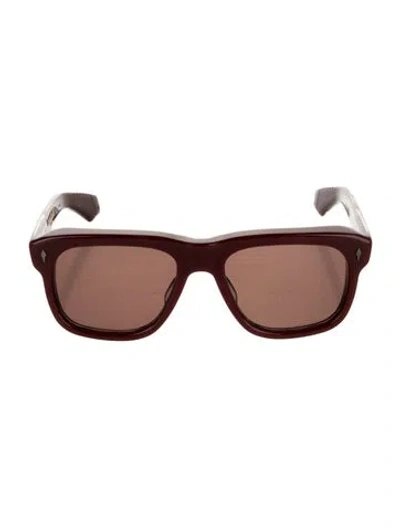 Pre-owned Jacques Marie Mage Yves Square Sunglasses In Burgundy