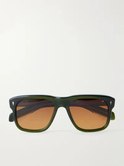 Jacques Marie Mage Yves Square-frame Acetate Sunglasses In Green