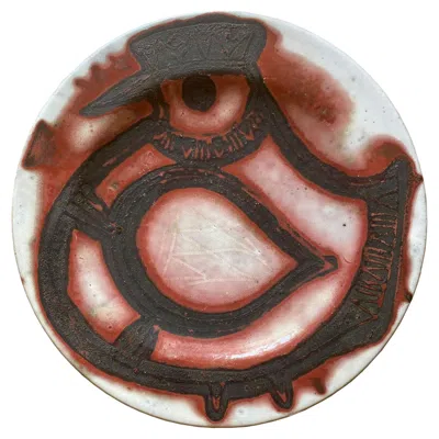 Pre-owned Jacques Pouchain And Atelier Dielufit Jacques Pouchain Exceptional Enameled Earthenware Dish In Brown