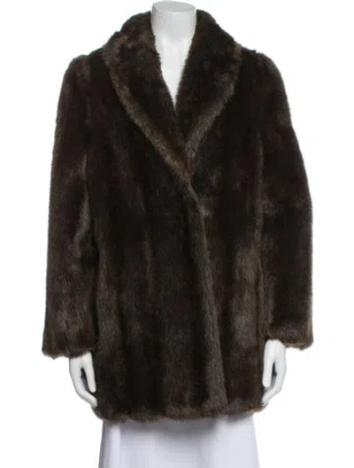 Pre-owned Jacques Saint Laurent Fur Coat In Brown