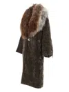 Jacques Shearling Jewel-button Coat In Green