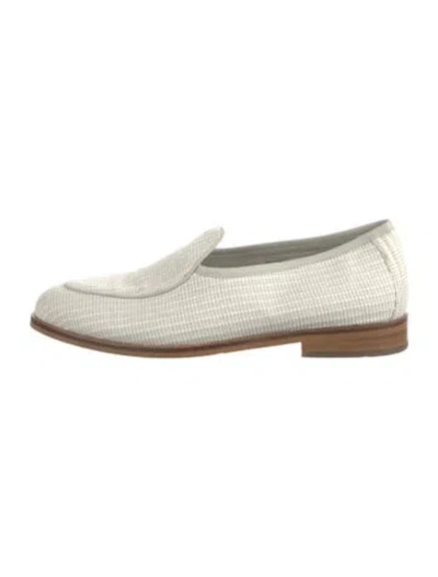 Pre-owned Jacques Soloviere Canvas Plaid Print Espadrilles In White