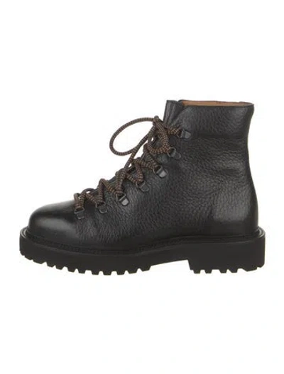 Pre-owned Jacques Soloviere Leather Hiking Boots In Black