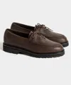 Jacques Solovire Fleurs Oiled Leather Lace-up Shoe In Brown
