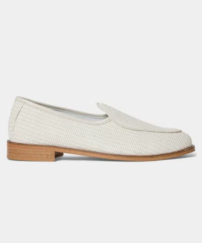 Jacques Solovire Raffia Anorio Loafer In White