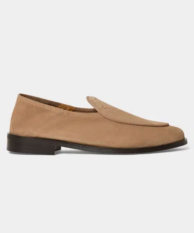Jacques Solovire Suede Chris Loafer In Tobacco