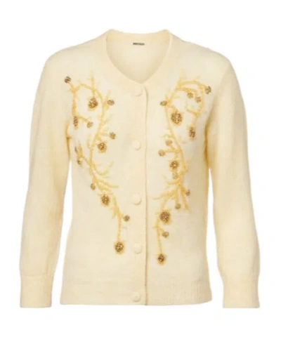Jacques Wei Beaded Alpaca And Wool-blend Cardigan In Animal Print