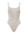 Jacques Wei Beaded Bodysuit In White