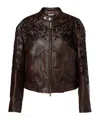 Jacques Wei Beaded Leather Jacket In Black