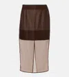 Jacques Wei Chiffon Midi Skirt In Brown