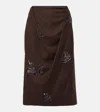 Jacques Wei Embellished Midi Skirt In Brown