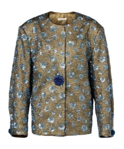 Jacques Wei Floral Sequined Oversized Jacket In Multi