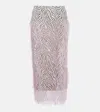 Jacques Wei Fringed Zebra-print Midi Skirt In Purple