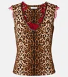 Jacques Wei Lace-trimmed Leopard-print Top In Animal Print