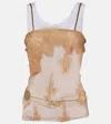 Jacques Wei Layered Jersey And Lace Top In Purple