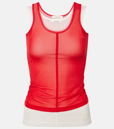 Jacques Wei Layered Jersey Tank Top In Red