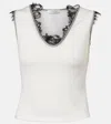 Jacques Wei Layered Lace-trimmed Jersey Top In White