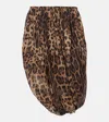 Jacques Wei Leopard-print Chiffon Midi Skirt In Brown