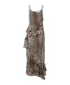 Jacques Wei Leopard-print Draped Silk Maxi Dress In Multi
