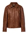 Jacques Wei Long-sleeved Leather Jacket In Brown