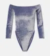 Jacques Wei Off-shoulder Bodysuit In Blue