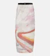 JACQUES WEI PRINTED COTTON-BLEND MIDI SKIRT