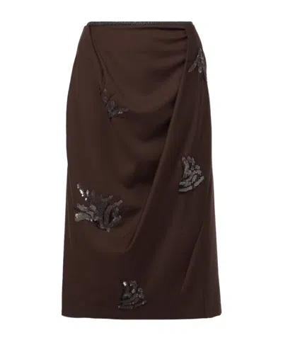 Jacques Wei Sequined Beaded Skirt In Black