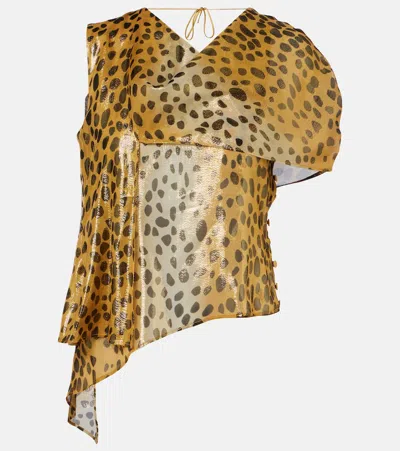 Jacques Wei Silk-blend Lamé Top In Yellow