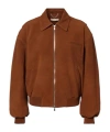 Jacques Wei Suede Bomber Jacket In Brown