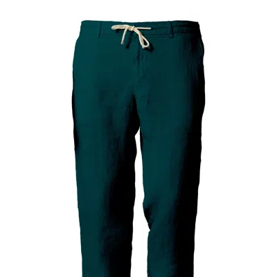 Jacques Zolty Nicolas Mens Linen Trousers Forest Green
