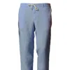 Jacques Zolty Nicolas Mens Linen Trousers Sky Blue In Blue