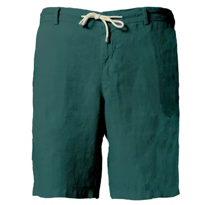 Jacques Zolty Valmont Mens Linen Bermudas Forest Green