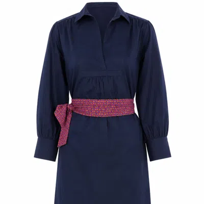 Jacques Zolty Women's Anita Short Kaftan Blue Cotton