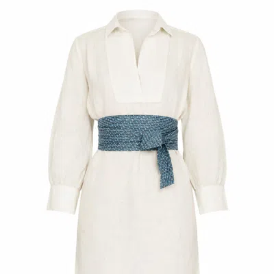 Jacques Zolty Women's Anita Short Kaftan Linen White